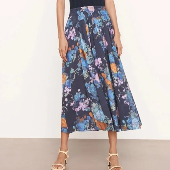 NEW Vince Painted Bouquet Skirt size L #1560